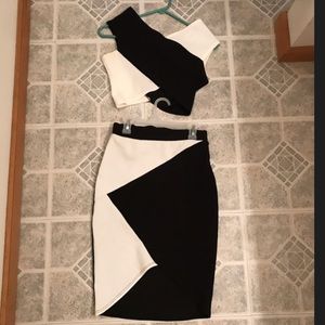 Joyce Leslie M Crop Top and Pencil Skirt